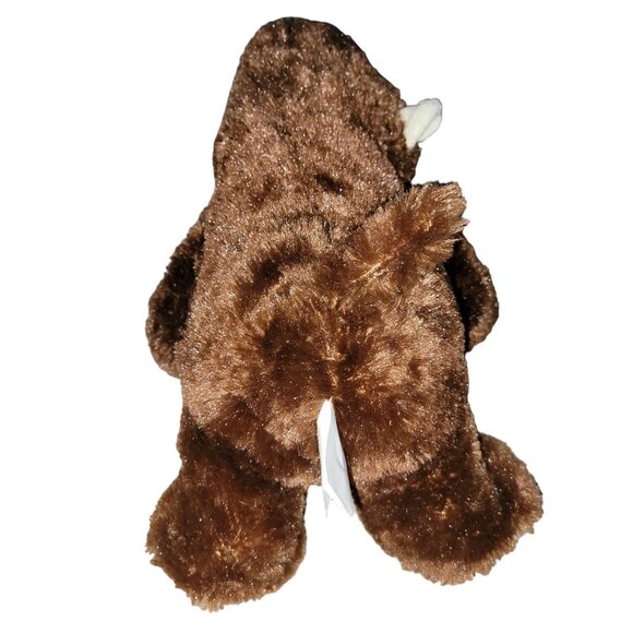 Valentines Day Monkey 14 in Plush Brown Hearts Ribbon Chimp Stuffed Animal Toy - Picture 4 of 6